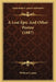 A Lost Epic And Other Poems (1887) by William Canton