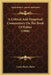 A Critical And Exegetical Commentary On The Book Of Esther (1908) by Lewis Bayles Paton