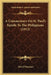 A Commentary On St. Paul's Epistle To The Philippians (1912) by Alfred Plummer