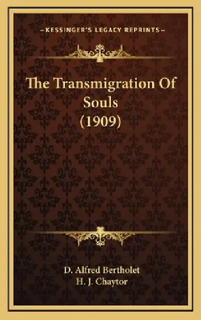 The Transmigration Of Souls (1909) by D. Alfred Bertholet, H. J. Chaytor