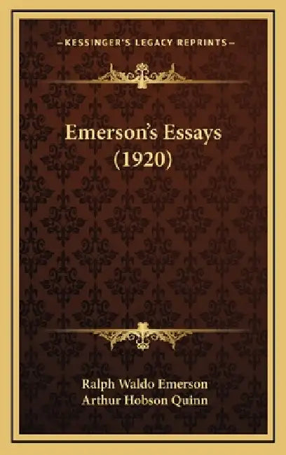 Emerson's Essays (1920) by Ralph Waldo Emerson, Arthur Hobson Quinn