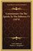 Commentary On The Epistle To The Hebrews V1 (1874) by Franz Delitzsch, Thomas L. Kingsbury