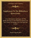 Supplement to the Bibliotheca Spenceriana: Or a Descriptive Catalogue of the Books Printed in the Fifteenth Century in the Library of George John Earl by Thomas Frognall Dibdin