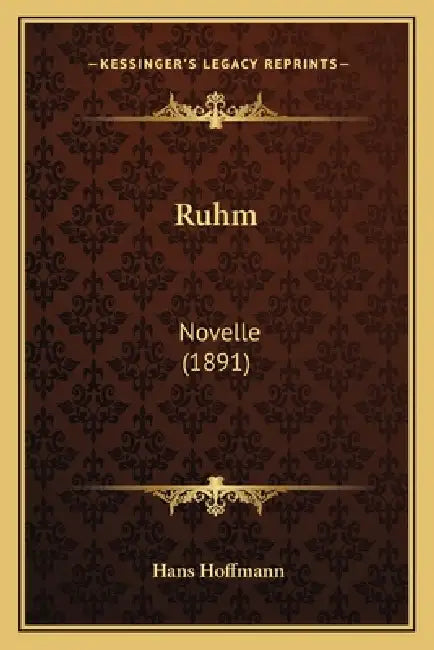 Ruhm: Novelle (1891) by Hans Hoffmann