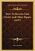 How To Become Like Christ And Other Papers (1897) by Marcus Dods