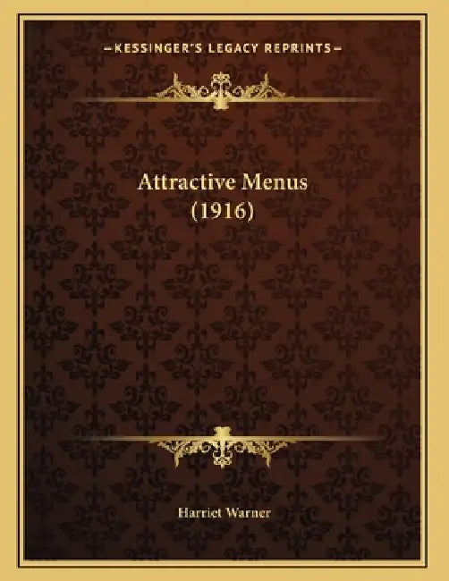 Attractive Menus (1916) by Harriet Warner