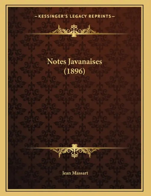 Notes Javanaises (1896) by Jean Massart