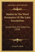 Studies In The Word Formation Of The Latin Inscriptions: Substantives And Adjectives (1898) by George N. Olcott