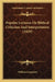 Popular Lectures On Biblical Criticism And Interpretation (1829) by William Carpenter