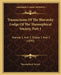 Transactions Of The Blavatsky Lodge Of The Theosophical Society, Part 1: Stanzas 1 And 2, Slokas 1 And 2 (1890) by Theosophical Society