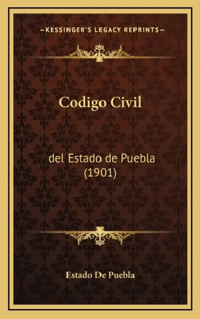 Codigo Civil: del Estado de Puebla (1901) by Estado de Puebla