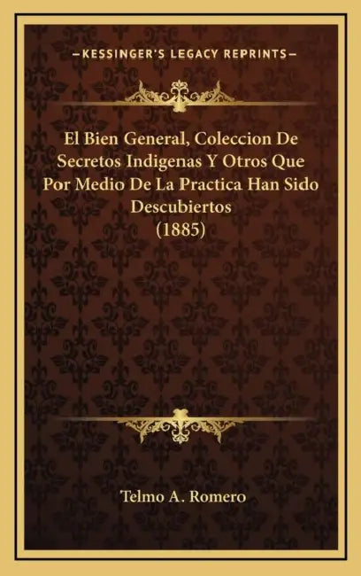 El Bien General, Coleccion De Secretos Indigenas Y Otros Que Por Medio De La Practica Han Sido Descubiertos (1885) by Telmo A. Romero