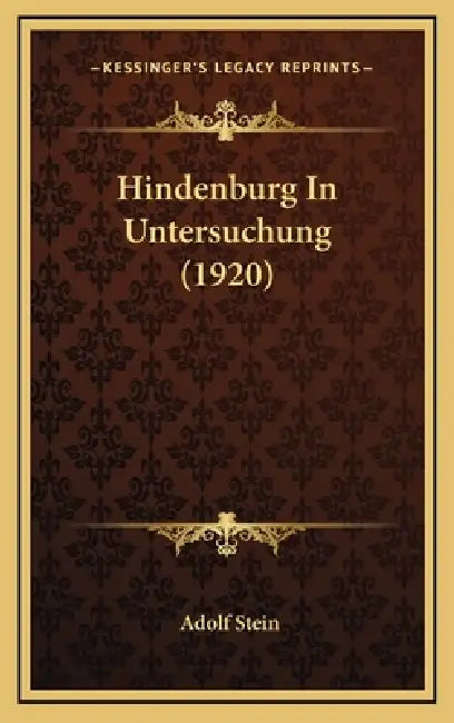 Hindenburg In Untersuchung (1920) by Adolf Stein