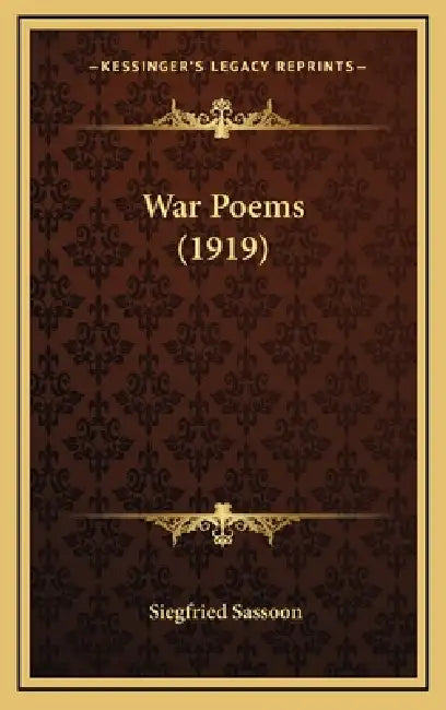 War Poems (1919) by Siegfried Sassoon