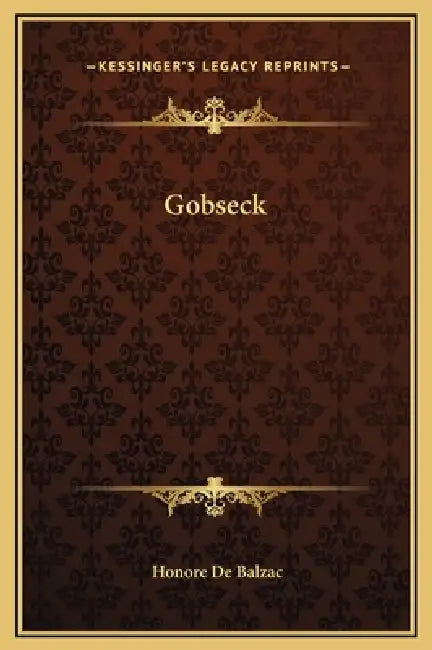 Gobseck by Honore De Balzac