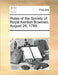 Rules of the Society of Royal Kentish Bowmen. August 28, 1789. by Multiple Contributors