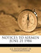 Notices to Airmen June 21 1984 by U. S. Department of Transportation