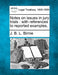 Notes on Issues in Jury Trials: With References to Reported Examples. by J. B. L. Birnie