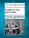 A Letter on the Game Laws. by Country Gentleman