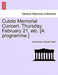 Cutolo Memorial Concert. Thursday, February 21, Etc. [A Programme.] by Anonymous