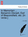 In Memoriam ... Benjamin Disraeli, Earl of Beaconsfield, Etc. [In Verse.] by J. M. Milner