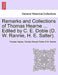Remarks and Collections of Thomas Hearne ... Edited by C. E. Doble (D. W. Rannie, H. E. Salter. by Thomas Hearne