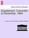 Supplement. Corrected to December, 1884. by Anonymous