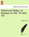 Historical Notes; Or, Essays on the '15 and '45. by D. Murray Rose