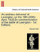 An Address Delivered at Lexington, on the 19th (20th) April, 1835 [In Commemoration of the Battle of Lexington.- 1st Edition]. by Edward Everett