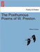 The Posthumous Poems of W. Preston. by Jr. Preston William