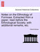 Notes on the Ethnology of Formosa. Extracted from a Paper, Read Before the Ethnological Society, with Additional Remarks, Etc. by Robert Sinhoe