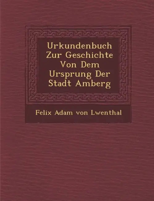 Urkundenbuch Zur Geschichte Von Dem Ursprung Der Stadt Amberg by Felix Adam Von L. Wenthal