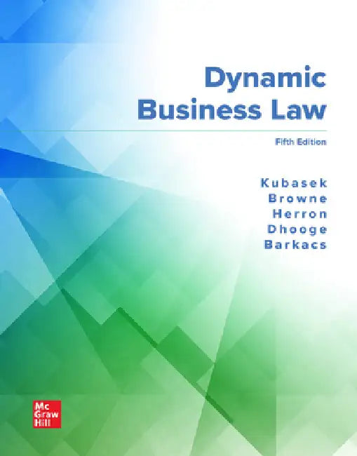 Cus Dynamic Business Law: The Essentials, Print Edition by McGraw Hill