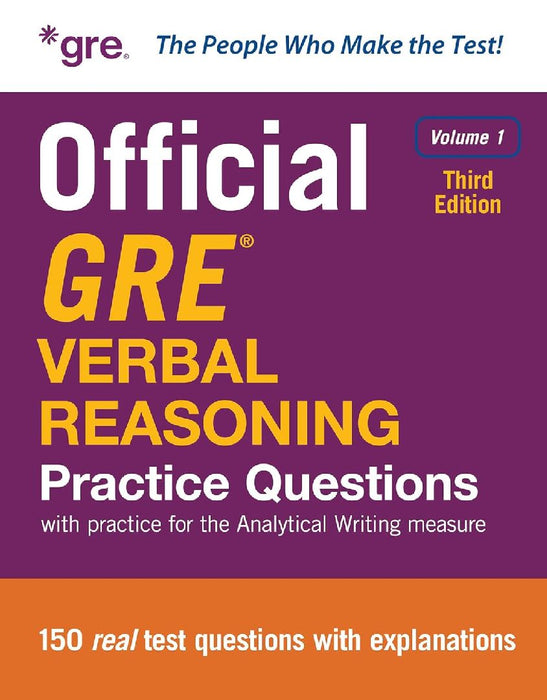 Official GRE Verbal Reasoning Practice Questions, Third Edition, Volume 1 by Educational Testing Service