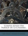 Compte-Rendu Des Travaux de La Chambre...
