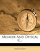 Memoir And Offical C by Anonymous