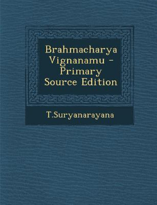 Brahmacharya Vignanamu by Tsuryanarayana Tsuryanarayana