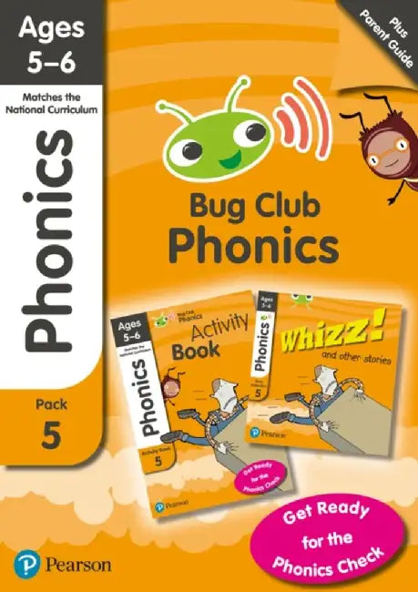 Bug Club Phonics Learn at Home Pack 5, Phonics Sets 13-26 for ages 5-6 (Six stories + Parent Guide + Activity Book) by Rhona Johnston