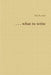 ...what to write by Eric Runion