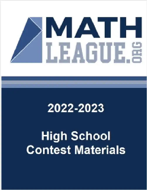 2022-2023 High School Contest Materials by Sanders, Tim
