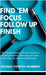 FIND 'EM FOCUS FOLLOW UP FINISH...The Small Business Owner's Guide to Finding Business, Focusing on Goals, Following Up, and Finishing Deals by Drummer, Reginal Patrick