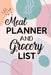 Meal Planner and Grocery List: Grocery List Notebook, Meal Planner Notebook, Budget Weekly Planner, Daily Planner Book, Meal Planner by Paperland Online Store