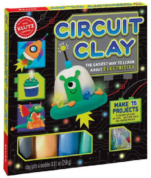 Circuit Clay: The Easiest Way to Learn about Electricity [With Conductive Clay, 20 LEDs, 4 AA Battery Pack and 50+ Paper Punch-Outs to Decorate Your S by Klutz