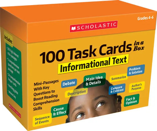 100 Task Cards in a Box: Informational Text by Scholastic Teacher Resources