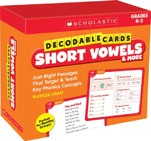 Decodable Cards: Short Vowels & More by Rhonda Graff