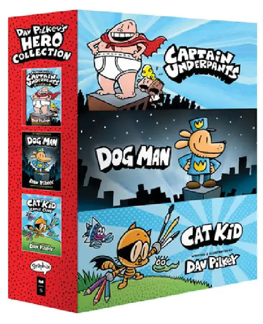 Dav Pilkey's Hero Collection: 3-Book Boxed Set (Captain Underpants #1, Dog Man #1, Cat Kid Comic Club #1) by Dav Pilkey