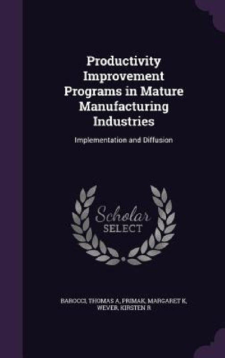 Productivity Improvement Programs in Mature Manufacturing Industries: Implementation and Diffusion by Thomas a. Barocci, Margaret K. Primak, Kirsten R. Wever