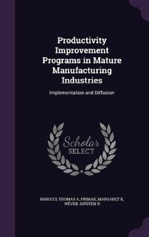 Productivity Improvement Programs in Mature Manufacturing Industries: Implementation and Diffusion by Thomas a. Barocci, Margaret K. Primak, Kirsten R. Wever