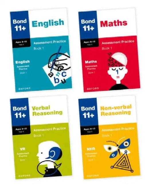 Bond 11+: Bond 11+ English, Maths, Non-verbal Reasoning, Verbal Reasoning Assessment Practice: 9-10 Years Bundle by Bond 11+