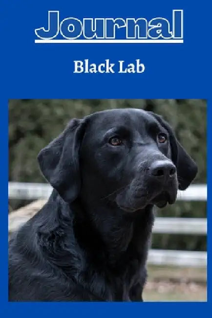 Black lab dog Journal series 1 with a cobalt blue background by Grace Designs